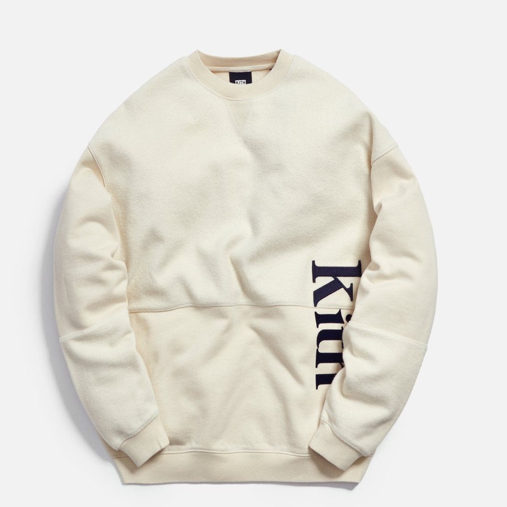 Kith Cream and Navy Crewneck Pullover